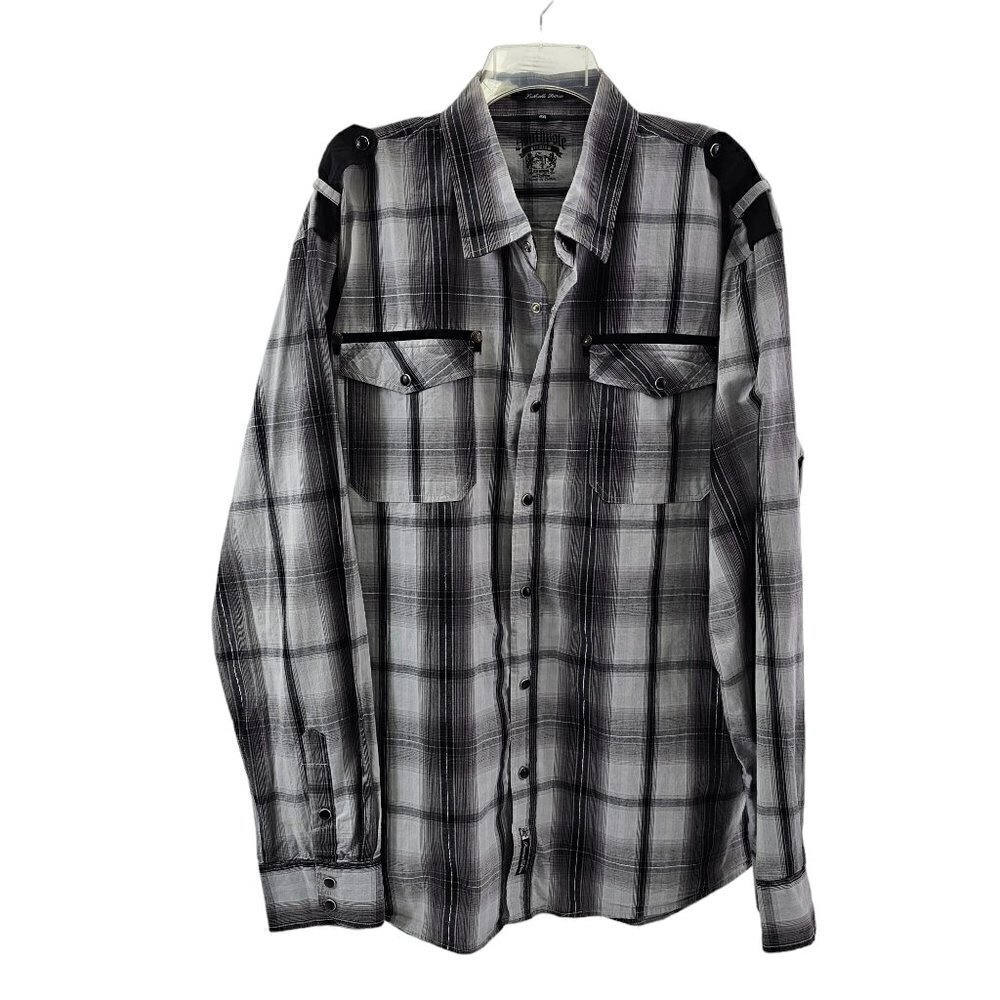 Southpole Premium Western Wear Snap Buttons Long Sleeve Shirt w/ Pockets – 4XL